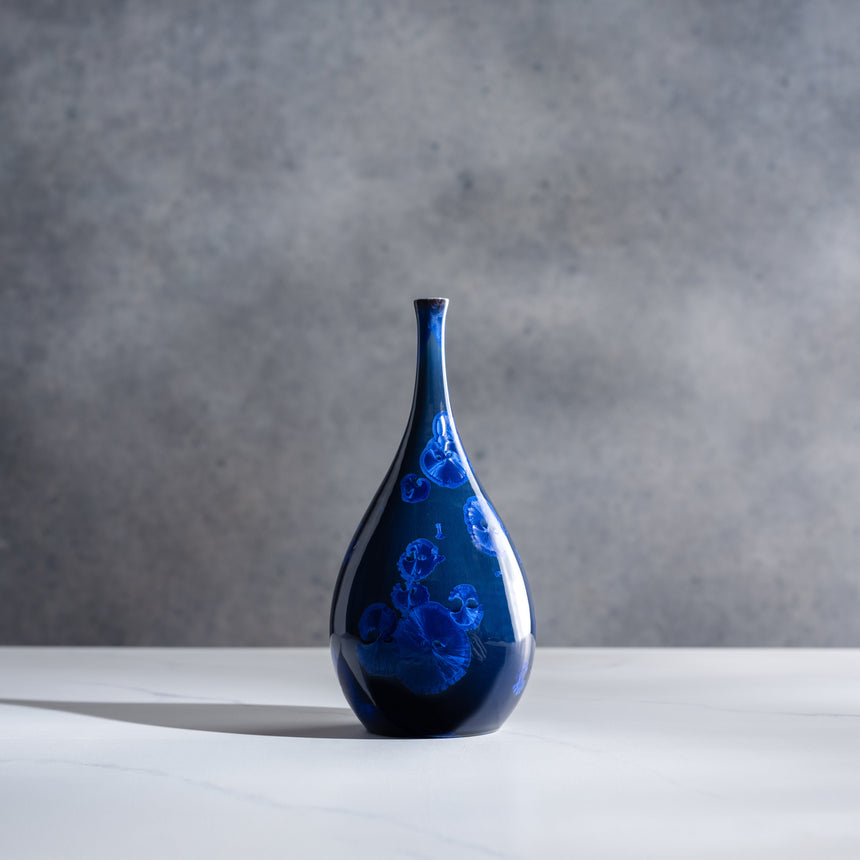 AJ Evansen - Blue Teardrop Vase Ceramic Vessel Day in the Life Gallery