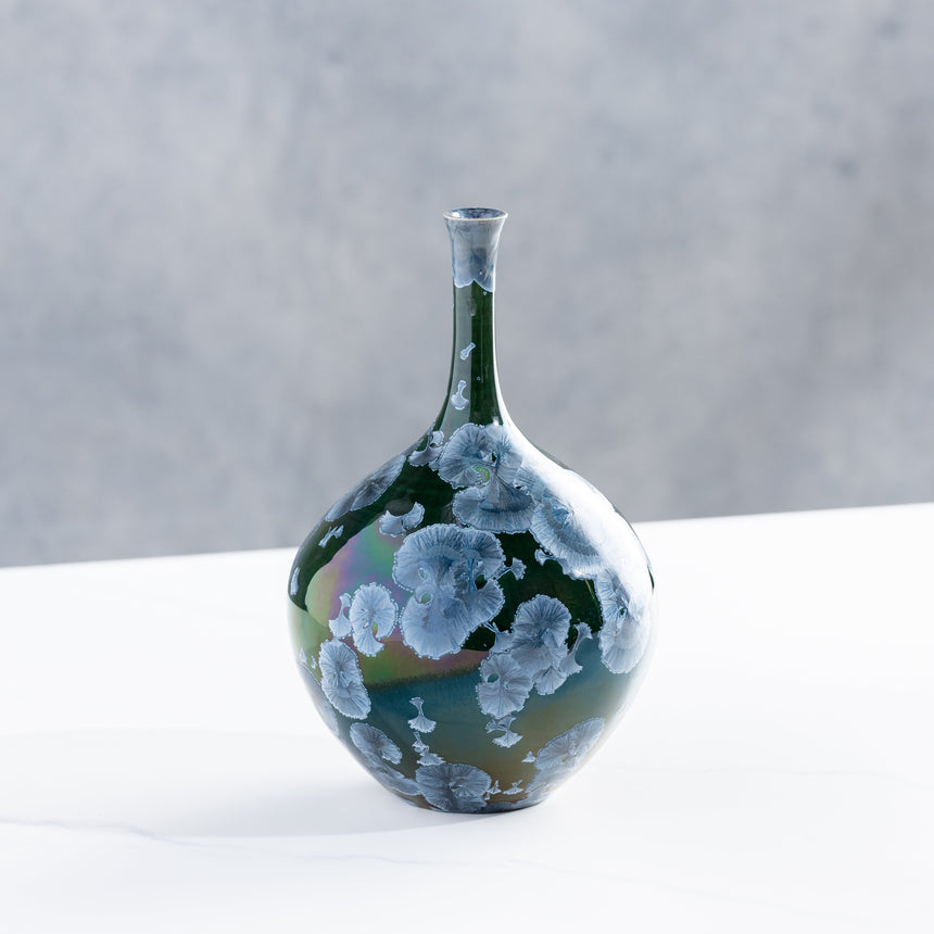 AJ Evansen - Dark Green and Blue Vessel 1 Ceramic Vessel Day in the Life Gallery