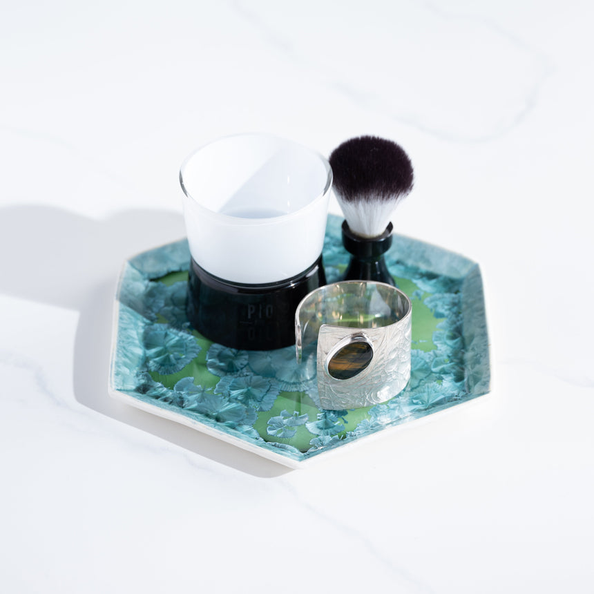 AJ Evansen - Green and Aqua Tray Ceramic Vessel Day in the Life Gallery