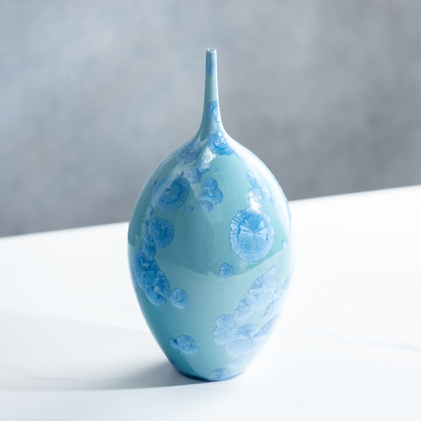 AJ Evansen - Large Aqua Vase Ceramic Vessel Day in the Life Gallery