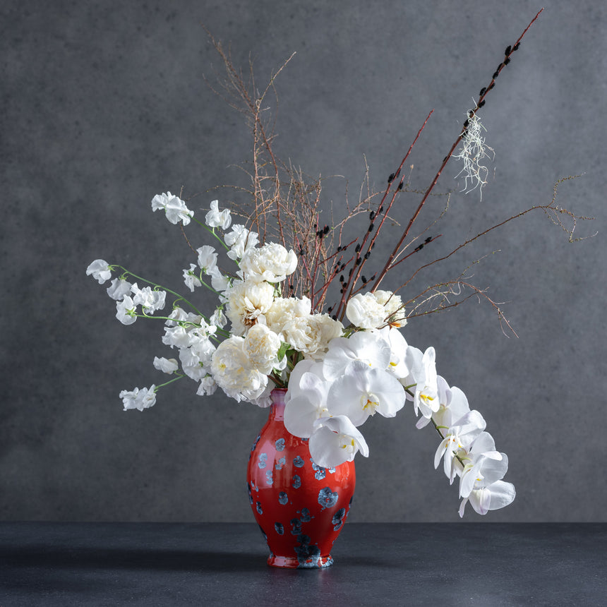 AJ Evansen - Large Red Vase Ceramic Vessel Day in the Life Gallery