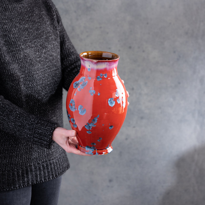 AJ Evansen - Large Red Vase Ceramic Vessel Day in the Life Gallery 