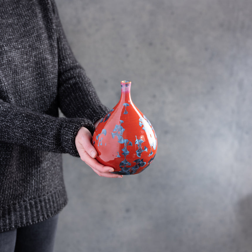 AJ Evansen - Red Teardrop Vessel Ceramic Vessel Day in the Life Gallery