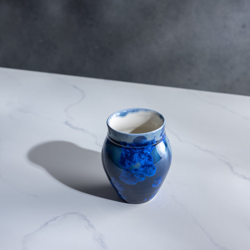 AJ Evansen - Round Blue Vase Ceramic Vessel Day in the Life Gallery