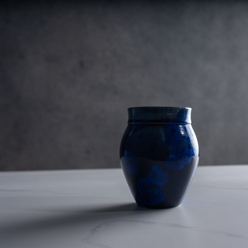 AJ Evansen - Round Blue Vase Ceramic Vessel Day in the Life Gallery