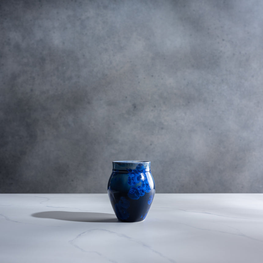 AJ Evansen - Round Blue Vase Ceramic Vessel Day in the Life Gallery