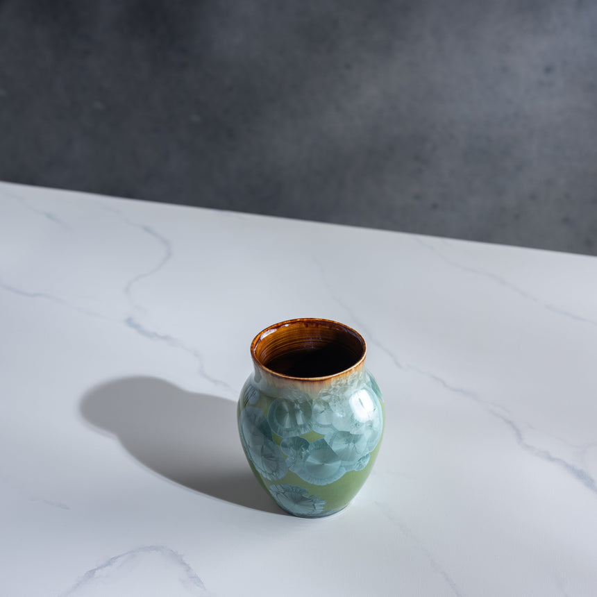 AJ Evansen - Small Green and Blue Vase Ceramic Vessel Day in the Life Gallery