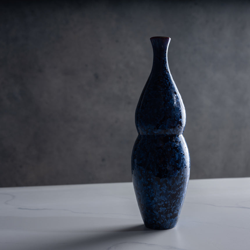 AJ Evansen - Tall Blue Vase Ceramic Vessel Day in the Life Gallery