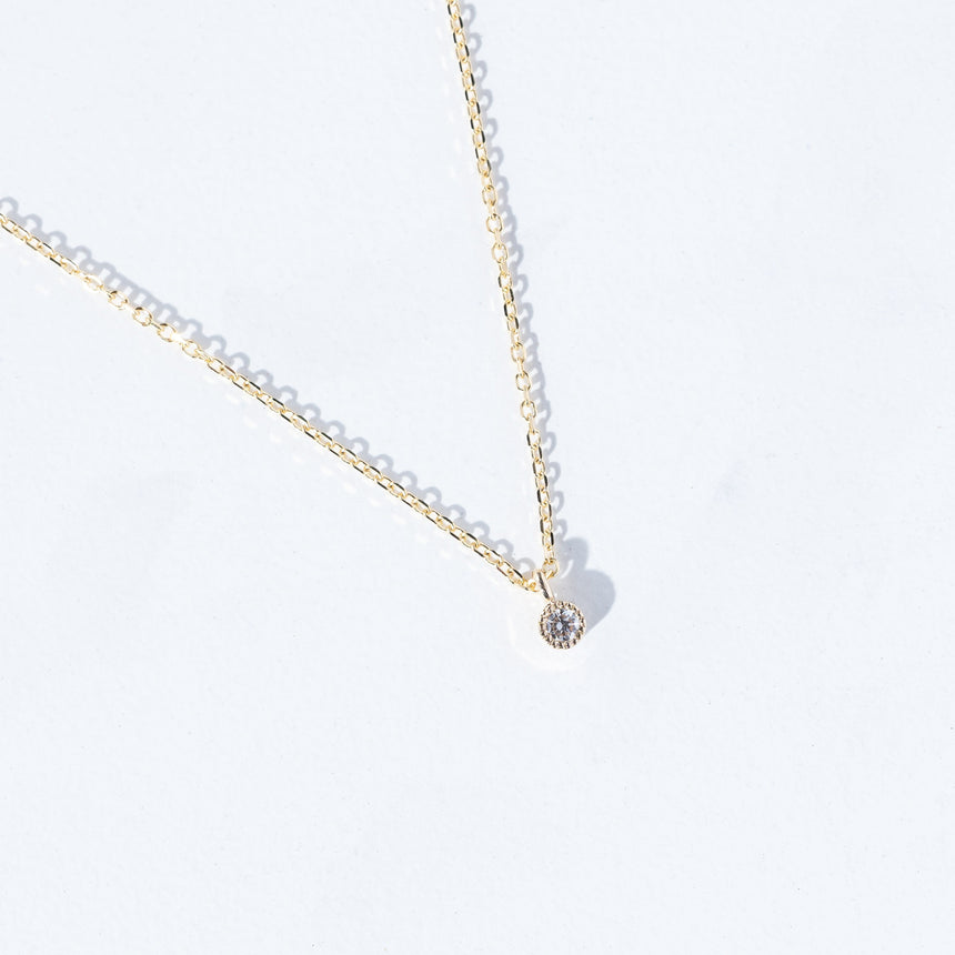 Alice Son - Diamond Millgrain Necklace Earrings Day in the Life Gallery
