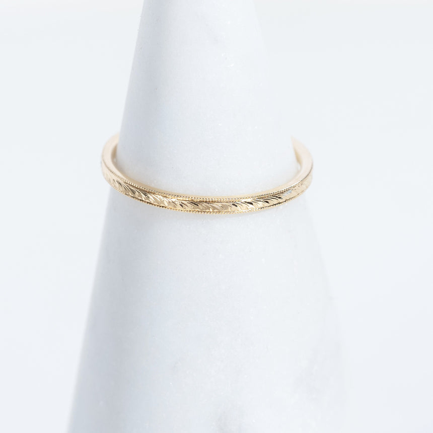 Alice Son - Half Wheat Engraved Band Ring Day in the Life Gallery