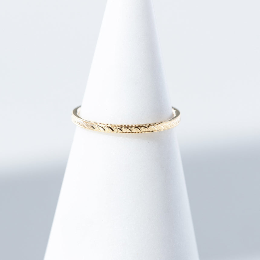 Alice Son - Half Wheat Engraved Band Ring Day in the Life Gallery