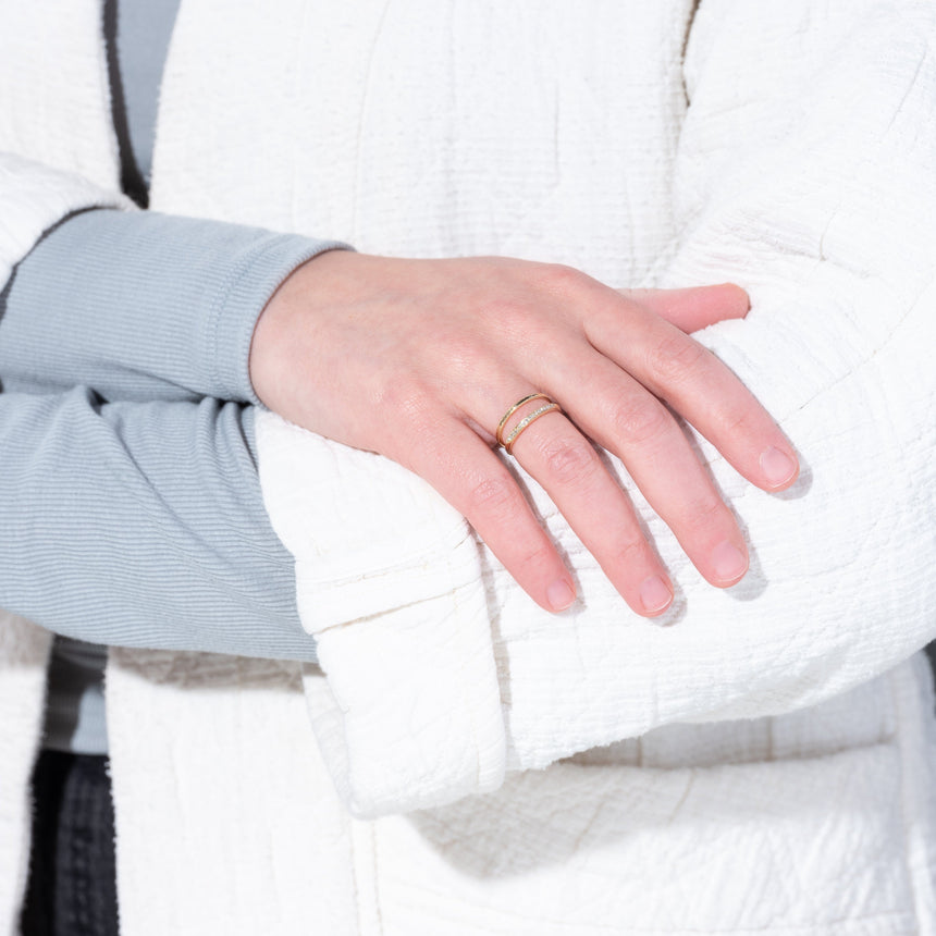 Alice Son - Half Wheat Engraved Band Ring Day in the Life Gallery