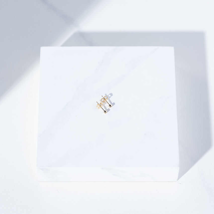 Alice Son - Sapphire Millgrain Studs (2mm Yellow Sapphires) Earrings Day in the Life Gallery