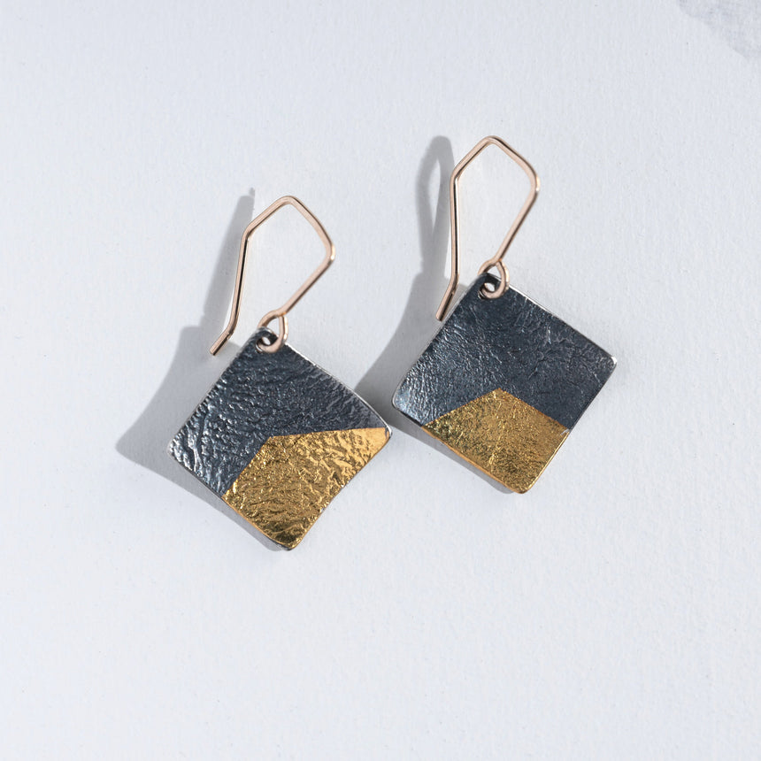 Ashley May - Bi-metal Small Square Shift Earrings Earring Day in the Life Gallery
