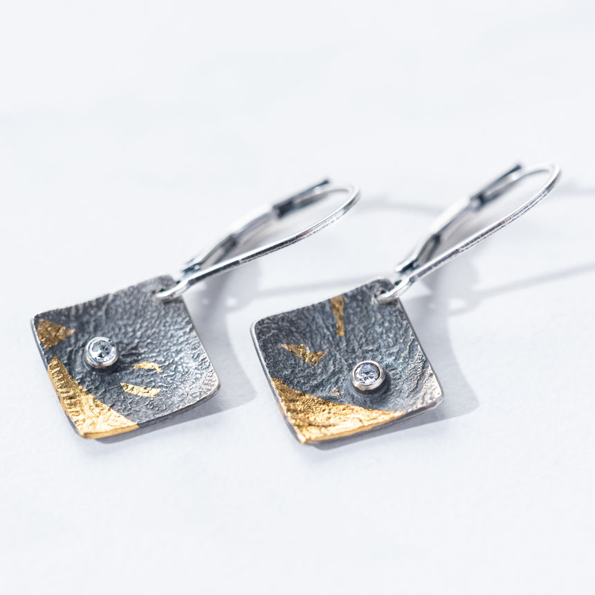 Ashley May - Bi-metal Square Earrings Earring Day in the Life Gallery