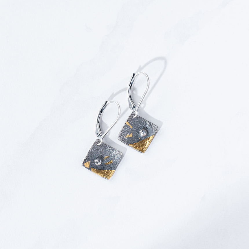 Ashley May - Bi-metal Square Earrings Earring Day in the Life Gallery