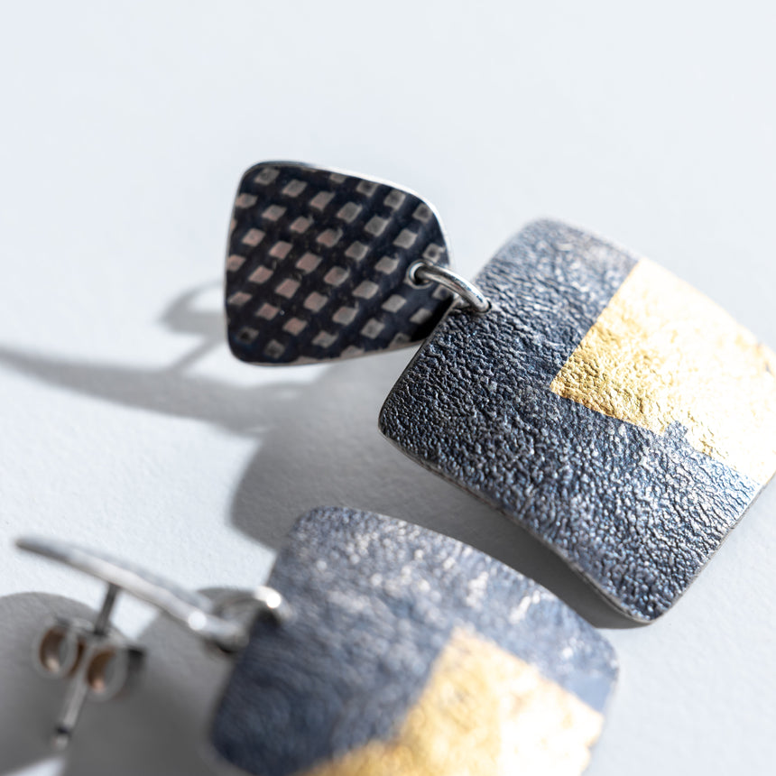 Ashley May - Black & Gold Post Earrings Earring Day in the Life Gallery