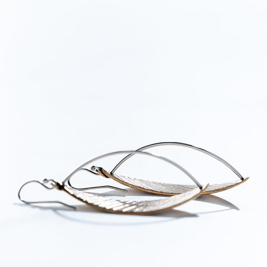 Ashley May - Brass Dimensional Arc Earrings Earring Day in the Life Gallery