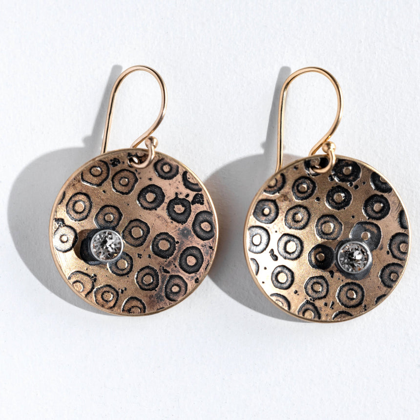 Ashley May - Brass Dome Dot Earrings Earring Day in the Life Gallery