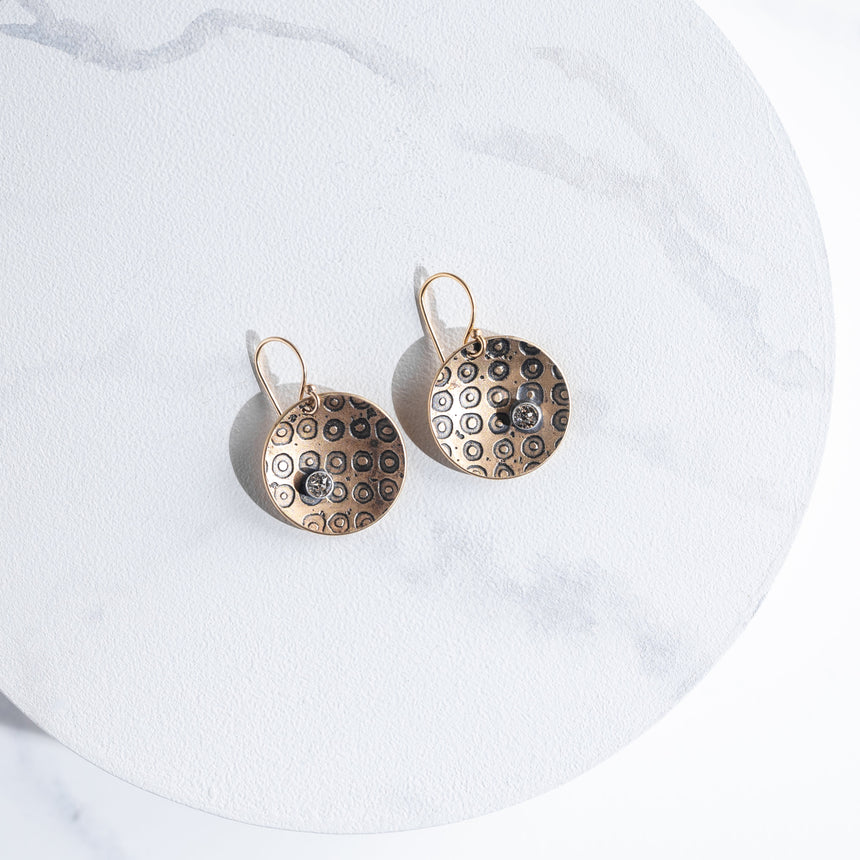 Ashley May - Brass Dome Dot Earrings Earring Day in the Life Gallery