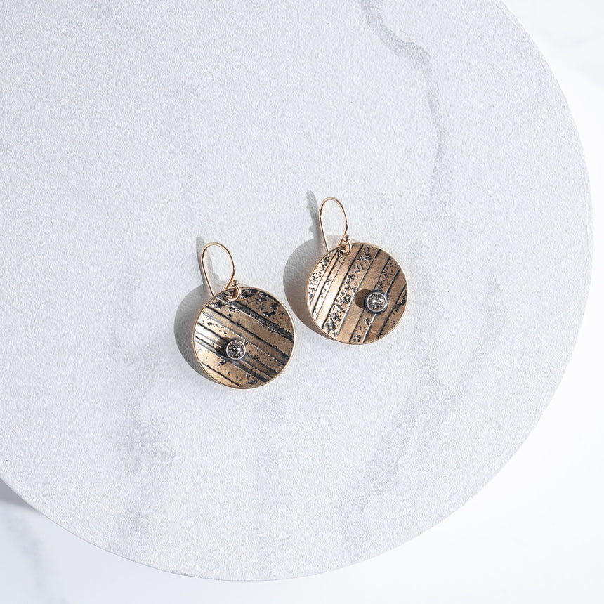 Ashley May - Brass Dome Horizon Earrings Earring Day in the Life Gallery