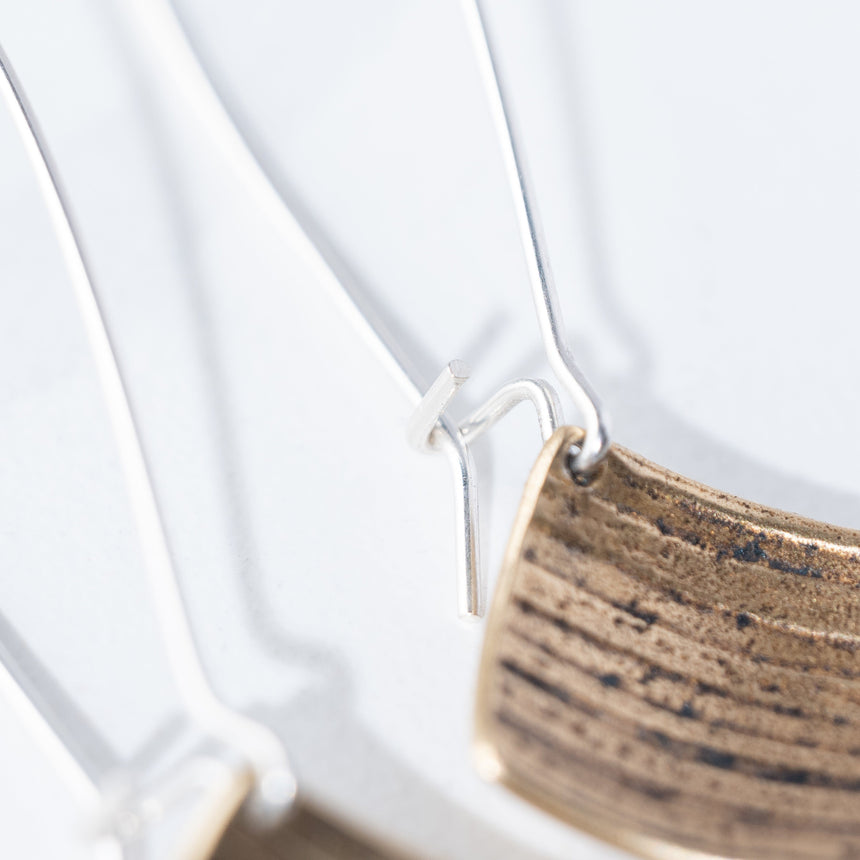 Ashley May - Brass Horizon Hoop Drop Earrings Earring Day in the Life Gallery