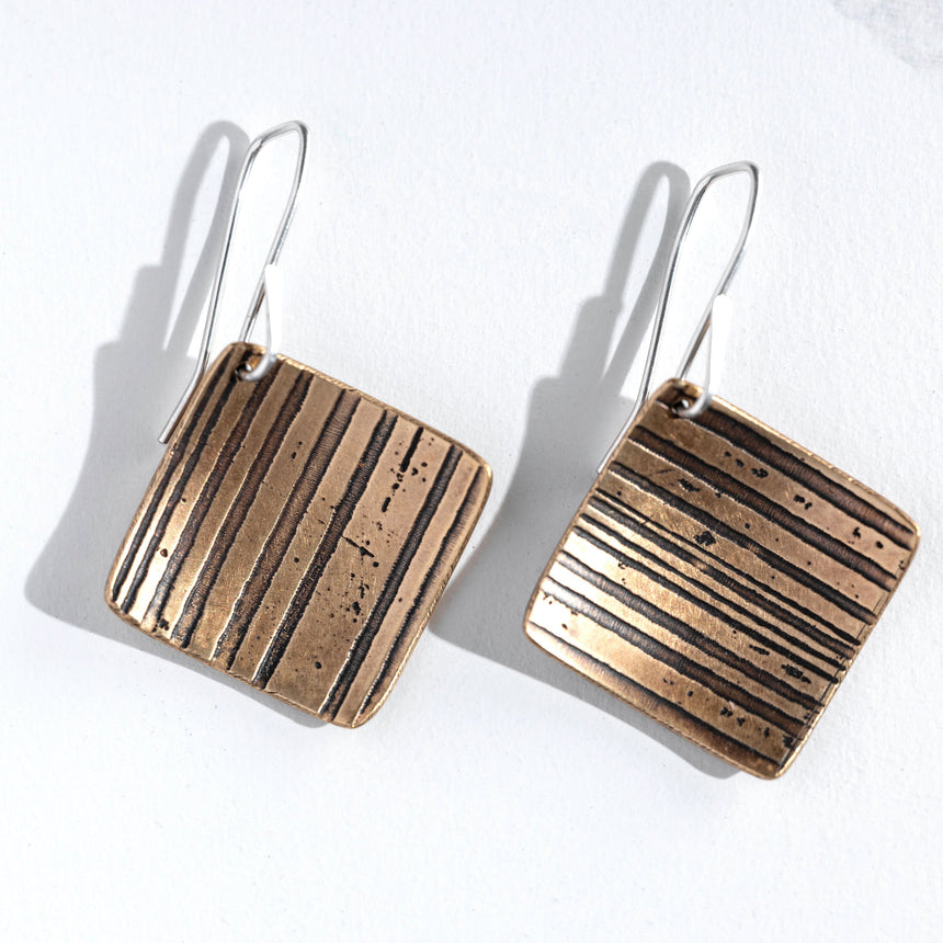 Ashley May - Medium Square Shift Earrings Earring Day in the Life Gallery