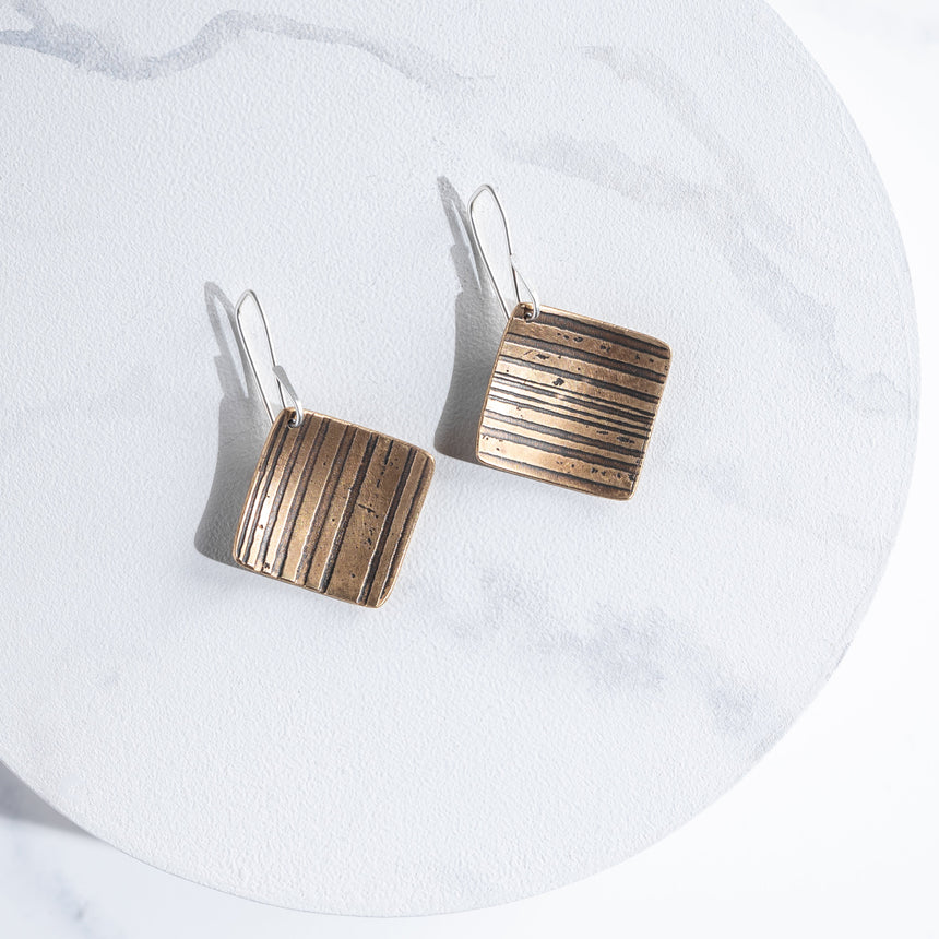 Ashley May - Medium Square Shift Earrings Earring Day in the Life Gallery