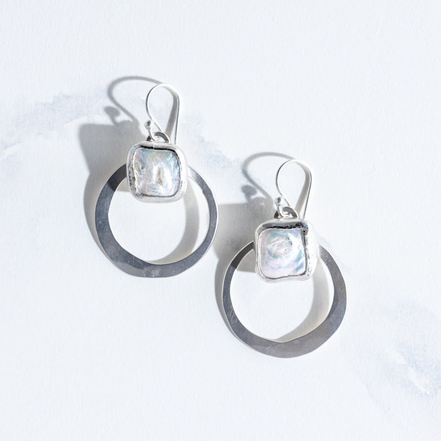Ashley May - Pearl & Silver Loop Earring Earring Day in the Life Gallery