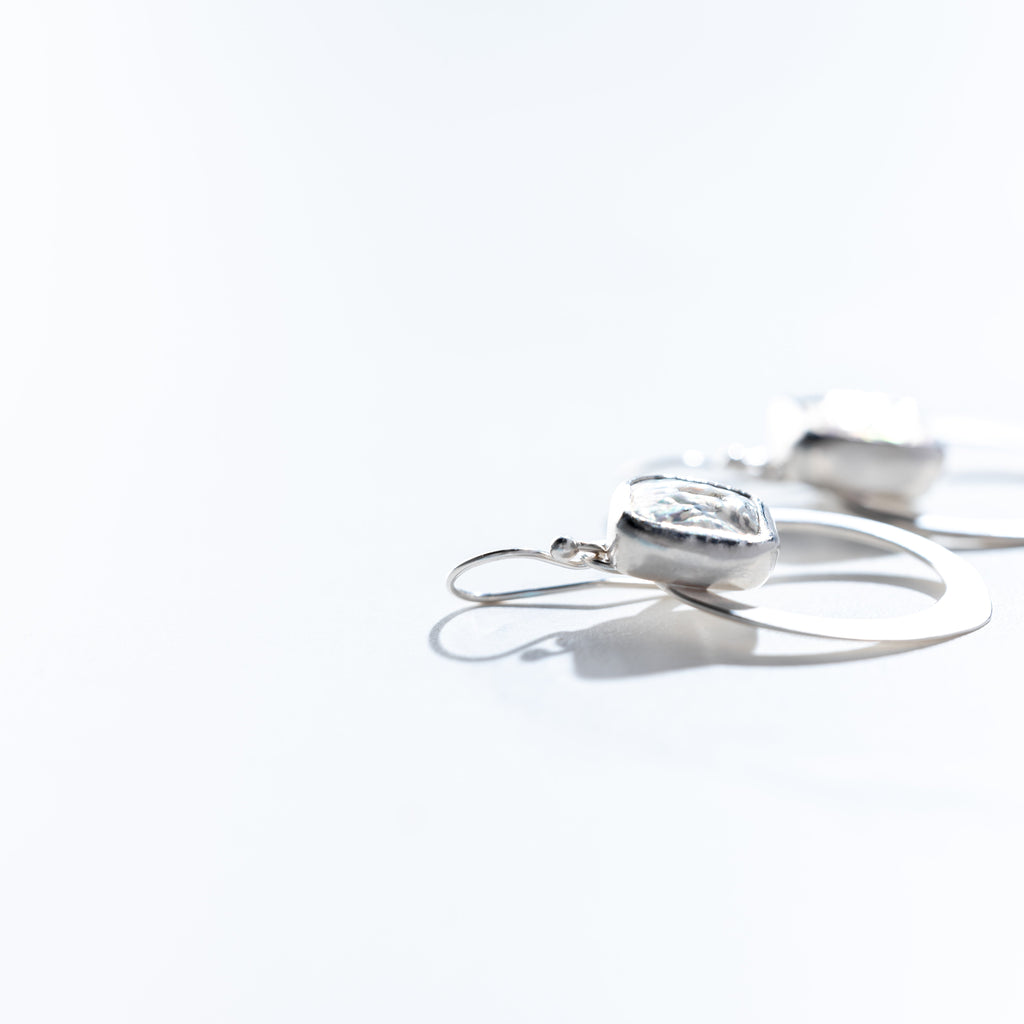 Ashley May - Pearl & Silver Loop Earring – Day in the Life