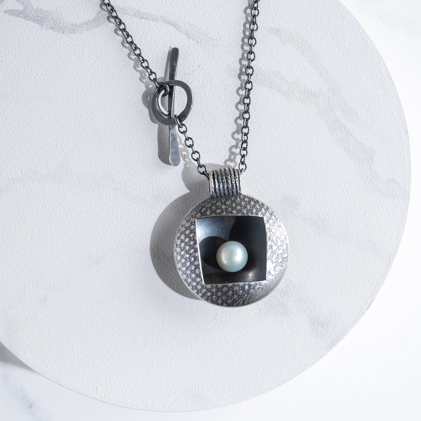 Ashley May - Silver and Pearl Pendant Necklace Day in the Life Gallery