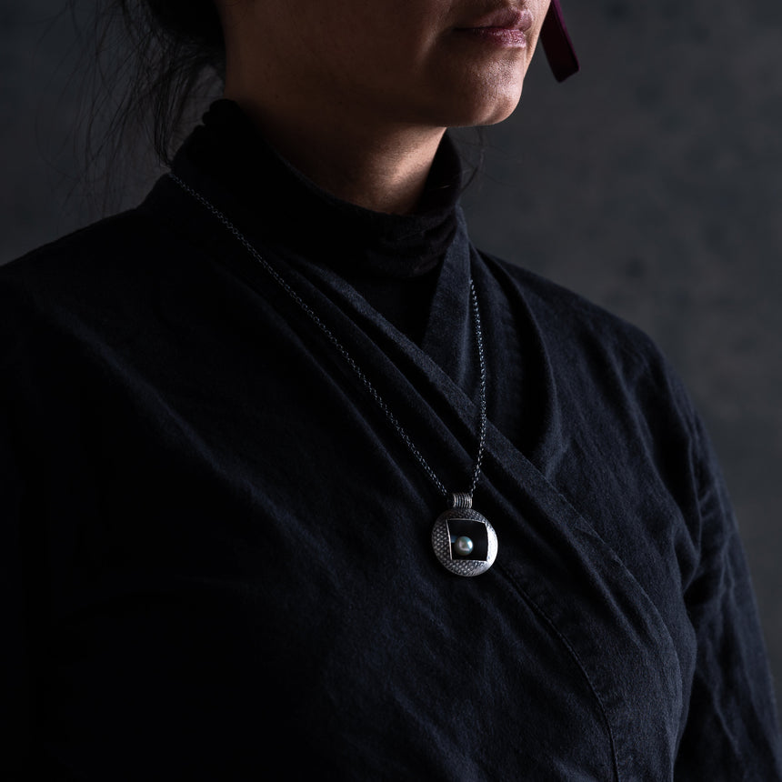 Ashley May - Silver and Pearl Pendant Necklace Day in the Life Gallery