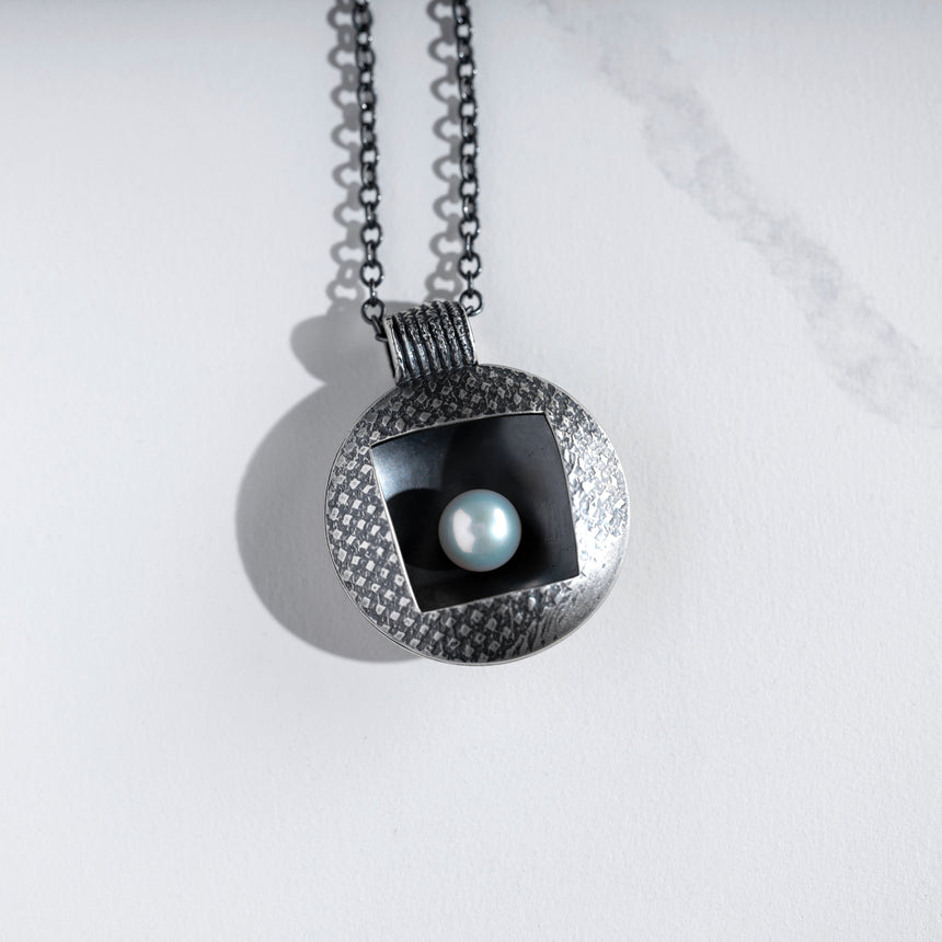 Ashley May - Silver and Pearl Pendant Necklace Day in the Life Gallery