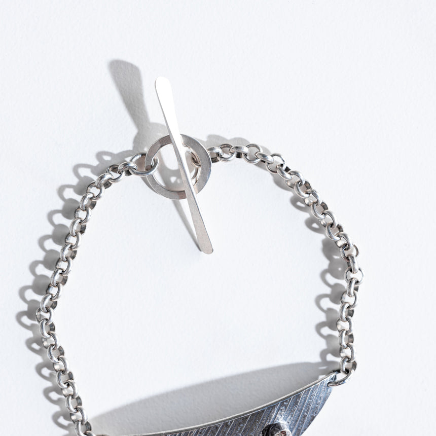 Ashley May - Silver Arc & Crystal Bracelet Bracelet Day in the Life Gallery