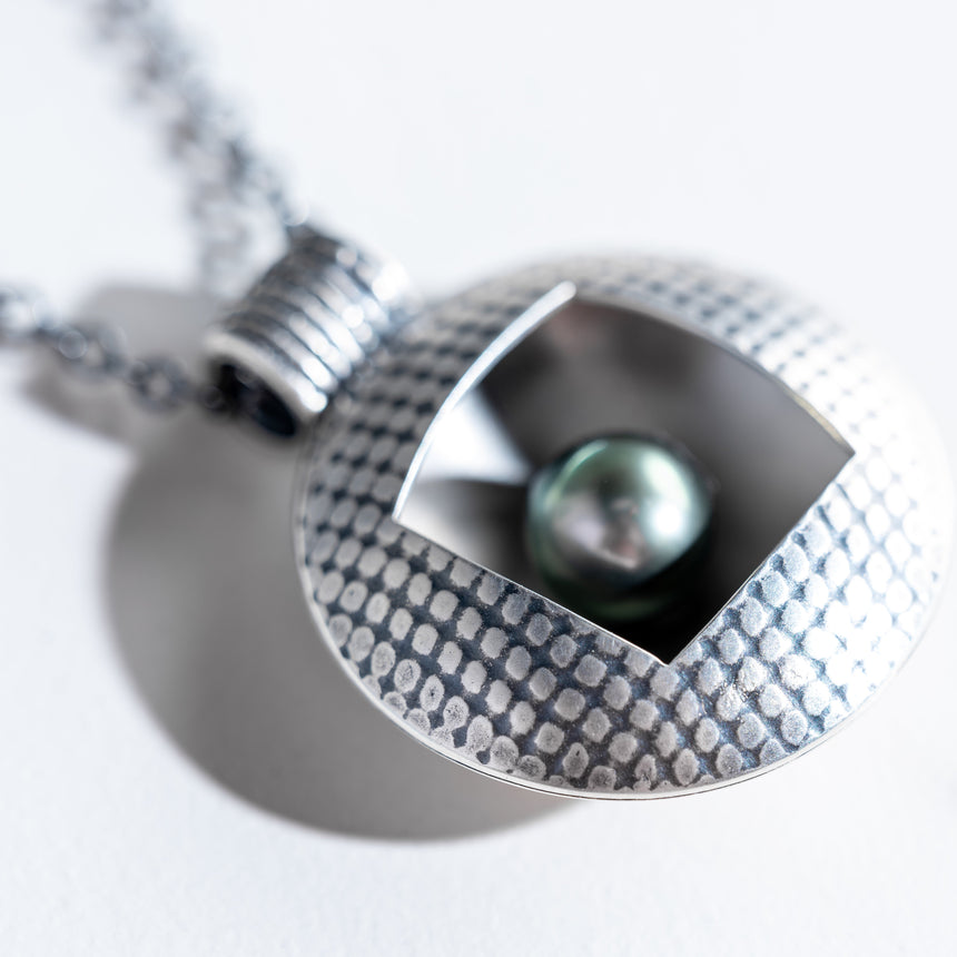 Ashley May - Silver & Black Pearl Nested Pendant Necklace Day in the Life Gallery