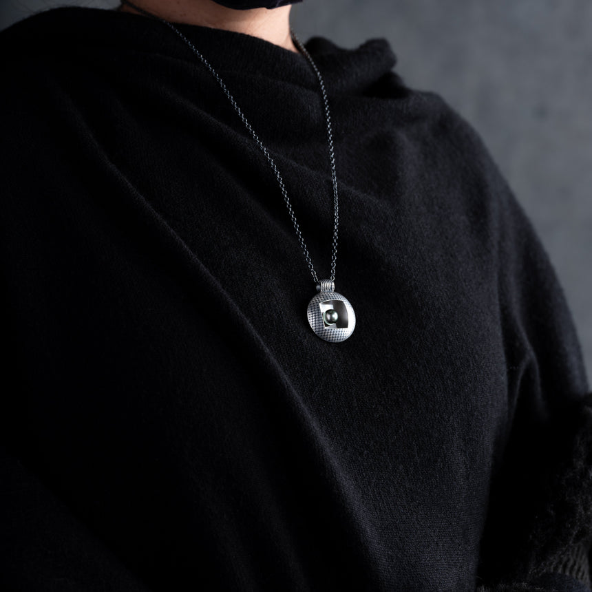 Ashley May - Silver & Black Pearl Nested Pendant Necklace Day in the Life Gallery
