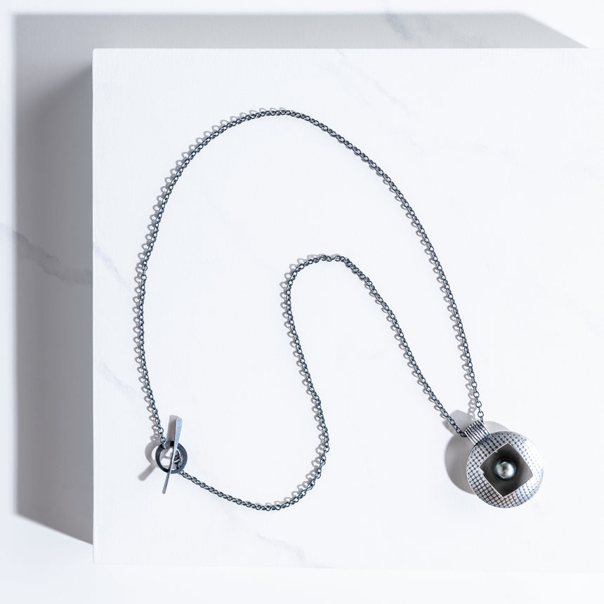 Ashley May - Silver & Black Pearl Nested Pendant Necklace Day in the Life Gallery