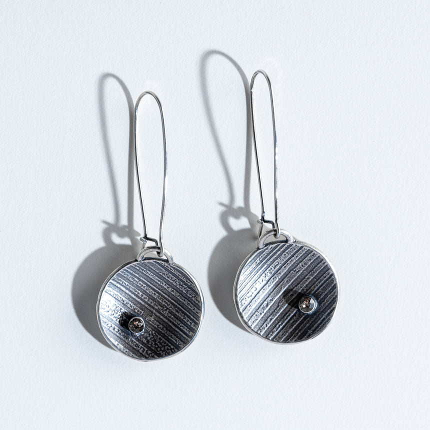 Ashley May - Silver & Crystal Drop Earrings Earring Day in the Life Gallery