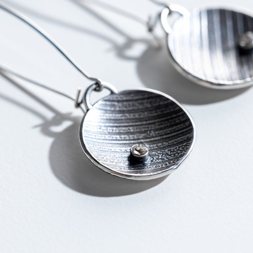 Ashley May - Silver & Crystal Drop Earrings Earring Day in the Life Gallery