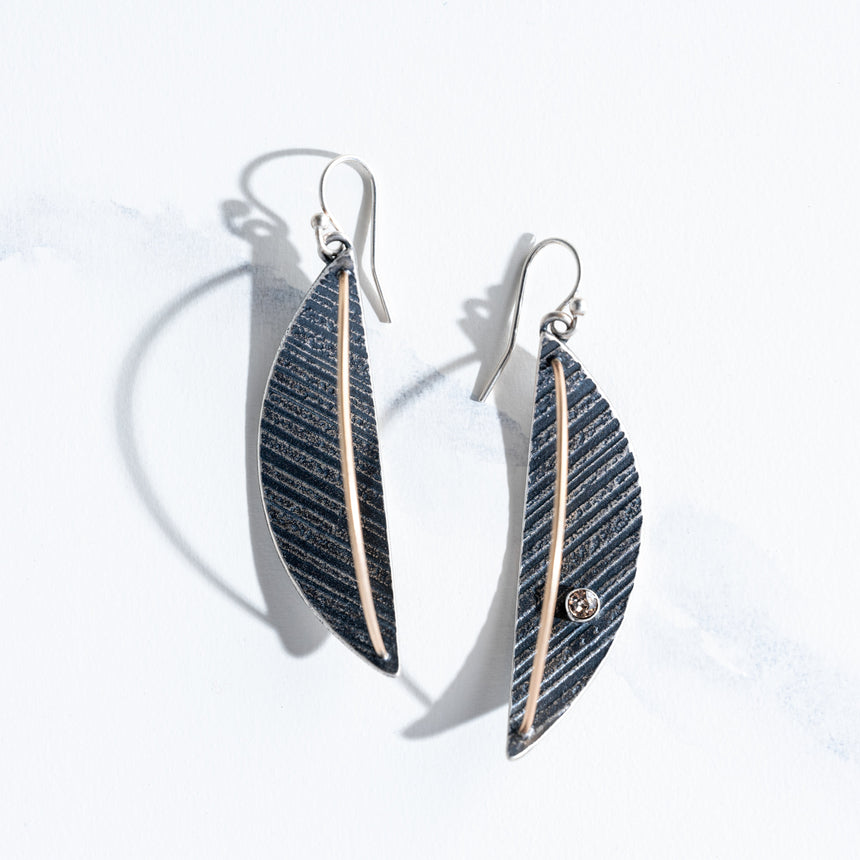 Ashley May - Silver Dimensional Arc Single Crystal Earring Earring Day in the Life Gallery