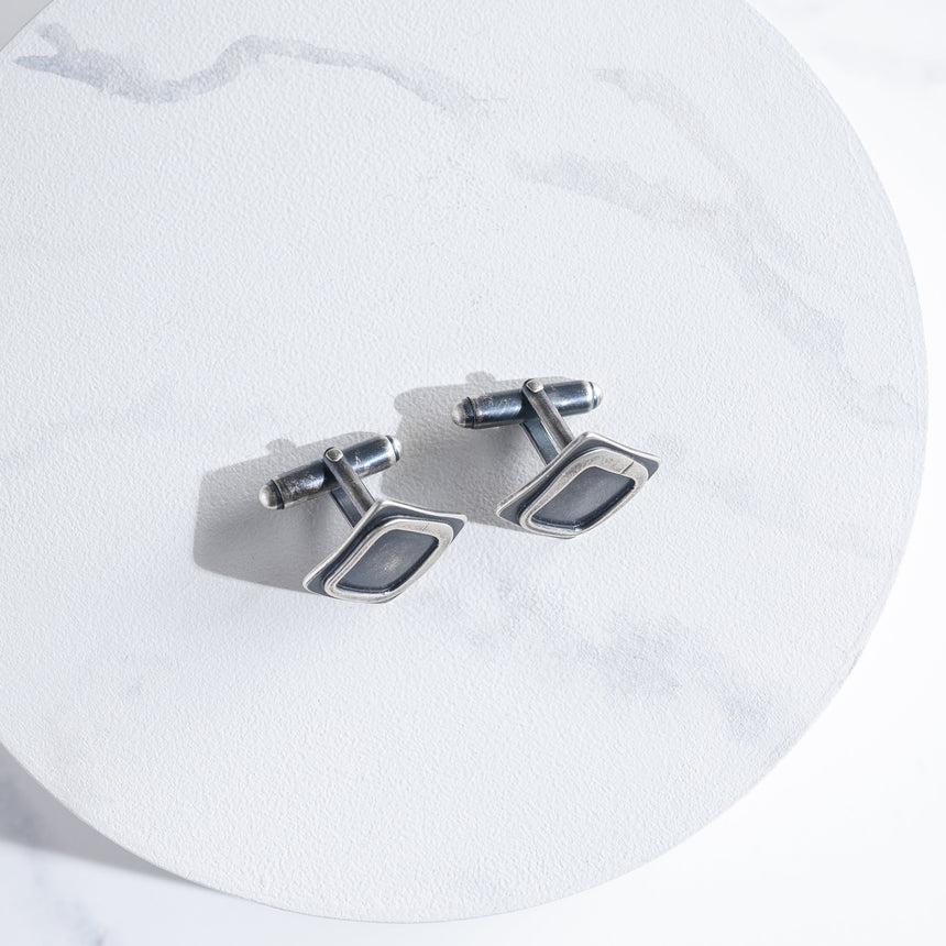 Ashley May - Silver Square Frame Cufflinks Cufflink Day in the Life Gallery