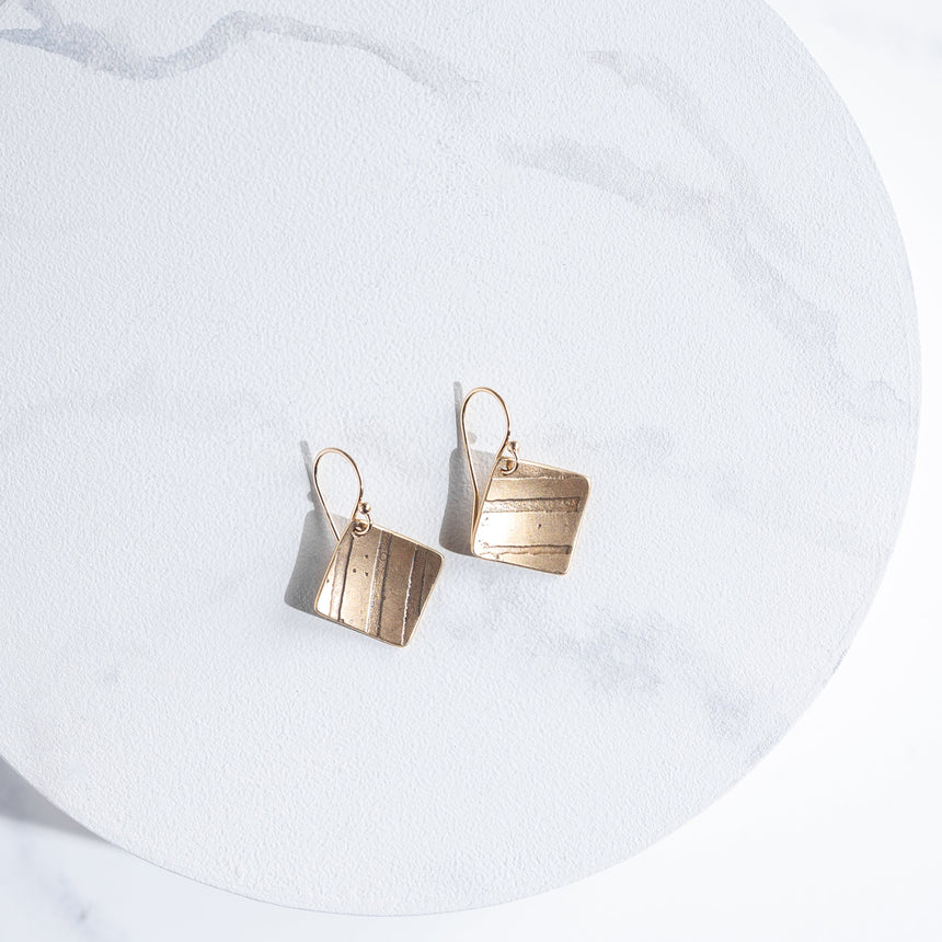 Ashley May - Small Square Shift Earrings Earring Day in the Life Gallery