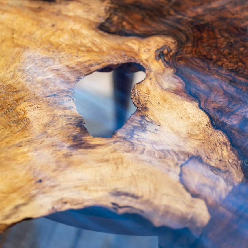 Austin Heitzman - Walnut Burl Coffee Table w/ Glass Coffee Table Day in the Life Gallery