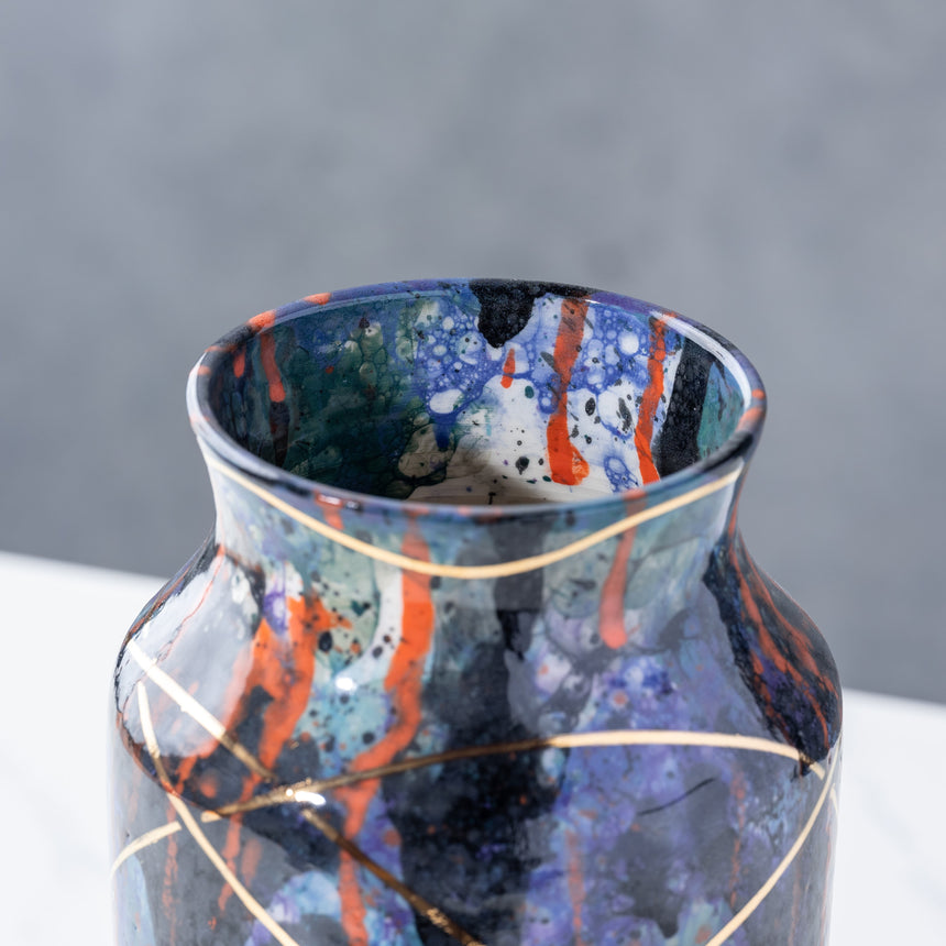 Brad Lamoureux - Colorful Vase with 24K Gold #4 Ceramic Vessel Day in the Life Gallery