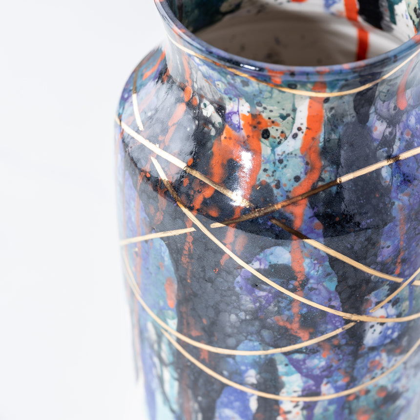 Brad Lamoureux - Colorful Vase with 24K Gold #4 Ceramic Vessel Day in the Life Gallery