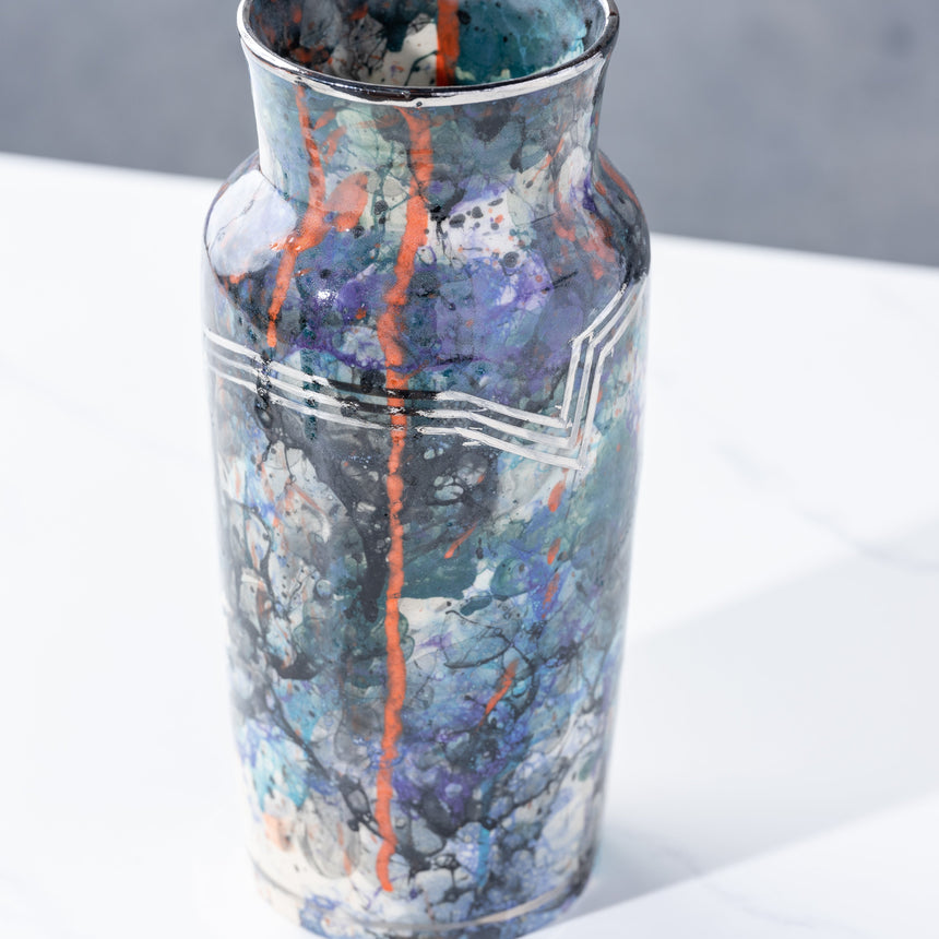 Brad Lamoureux - Colorful Vase with White Gold #3 Ceramic Vessel Day in the Life Gallery