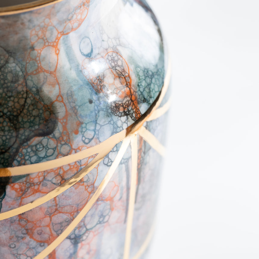 Brad Lamoureux - Colorful Vessel with Gold #5 Ceramic Vessel Day in the Life Gallery