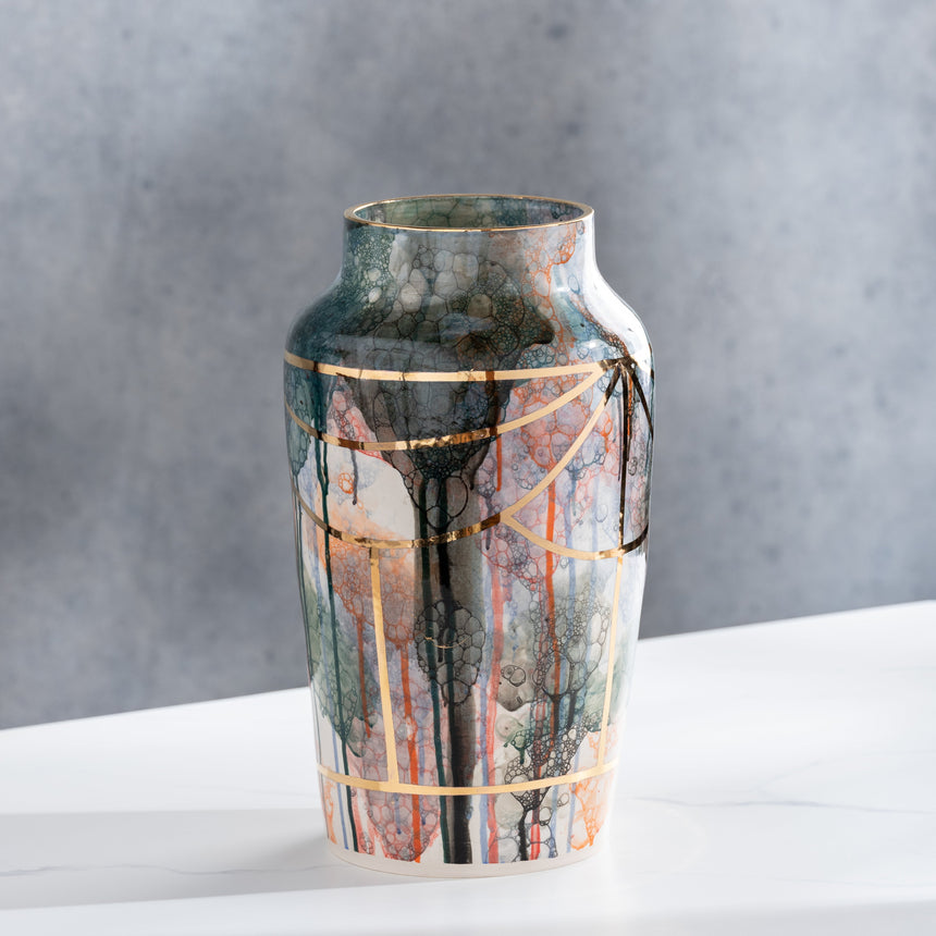 Brad Lamoureux - Colorful Vessel with Gold #5 Ceramic Vessel Day in the Life Gallery