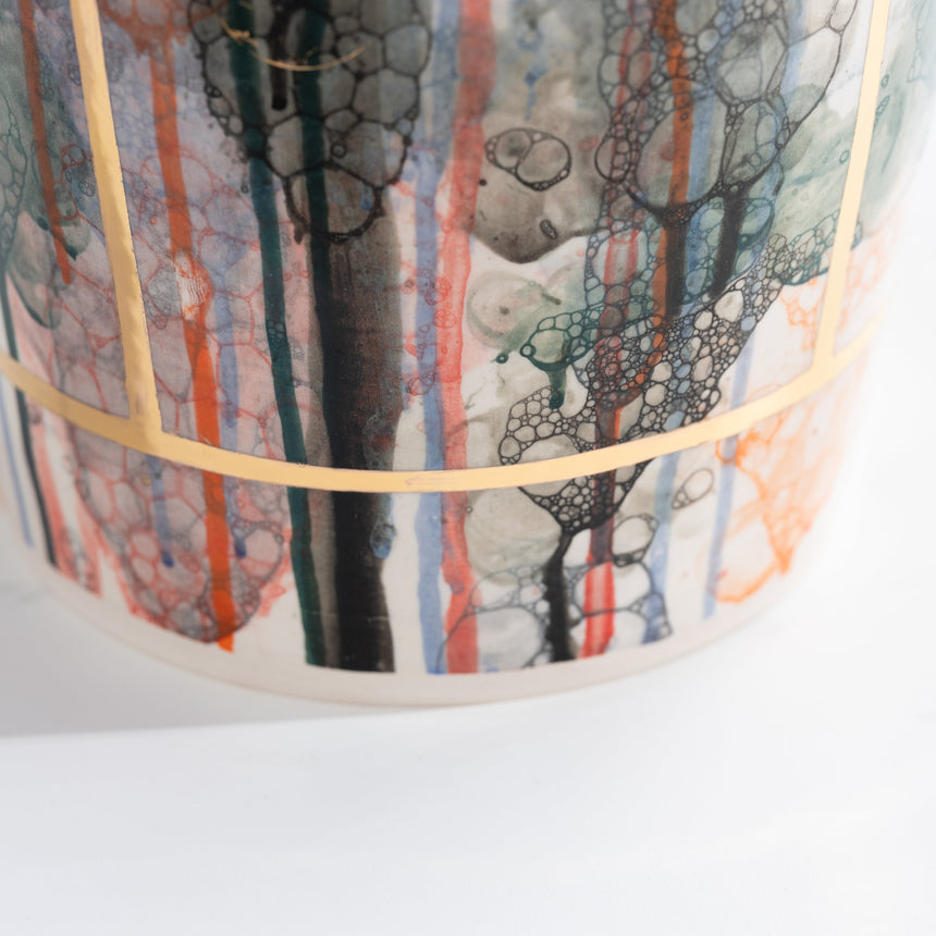 Brad Lamoureux - Colorful Vessel with Gold #5 Ceramic Vessel Day in the Life Gallery