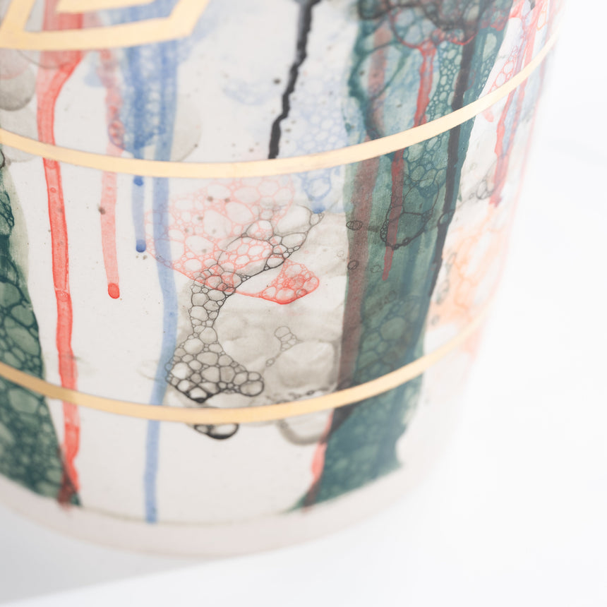 Brad Lamoureux - Colorful Vessel with Gold #6 Ceramic Vessel Day in the Life Gallery